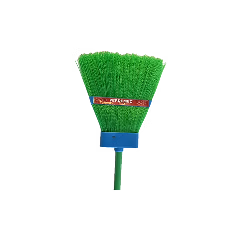 Balai plastique vert emmanché | "VERDEMEC"